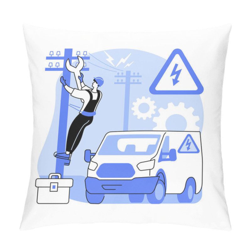 Personality  Electrician Services Abstract Concept Vector Illustration. Pillow Covers