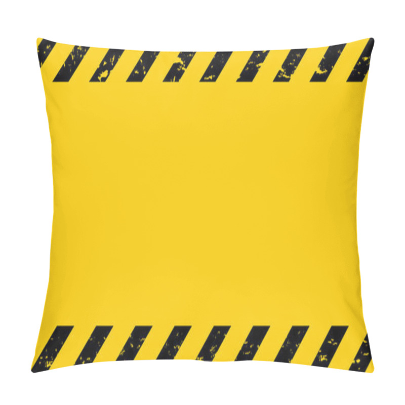 Personality  Black And Yellow Caution Tape. Blank Warning Background. Vector Illustration Pillow Covers