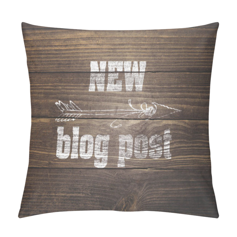 Personality  Words New Blog Post And Arrow Painted On Rustic Wood Planks Pillow Covers