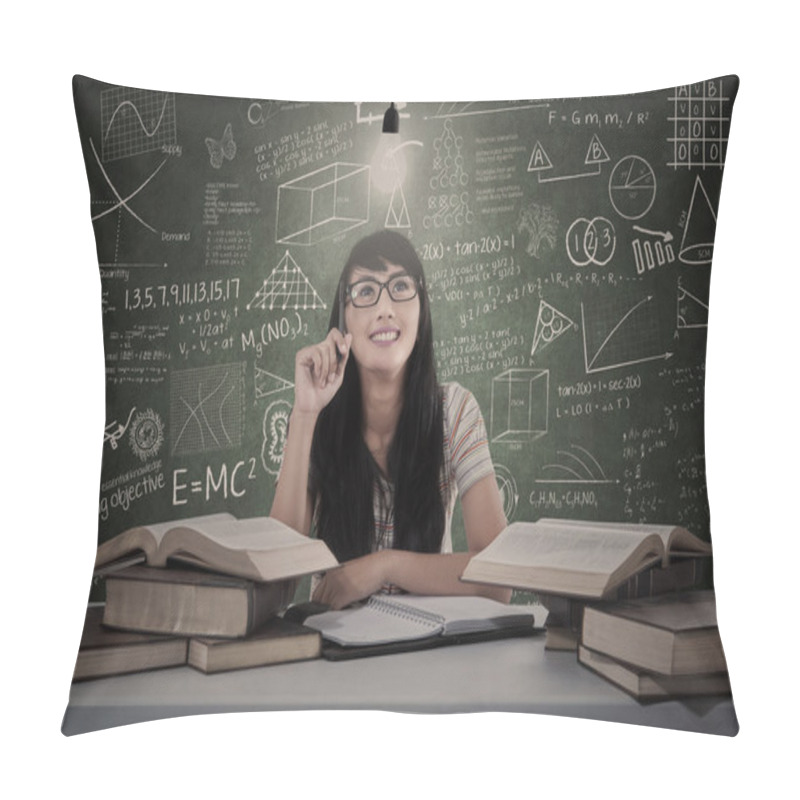 Personality  Asian Student Thinking Of Solution In Class Pillow Covers