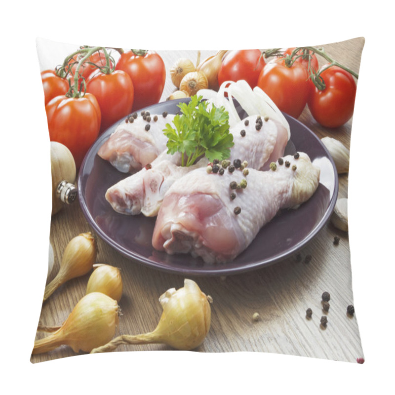 Personality  Chicken Drumstick With Vegetables Pillow Covers