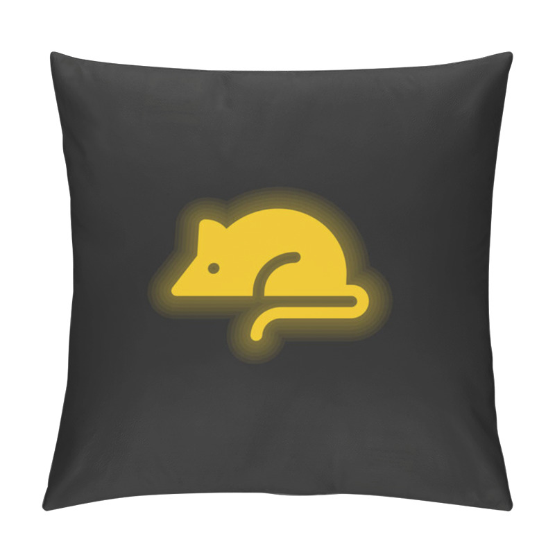 Personality  Animal Testing Yellow Glowing Neon Icon Pillow Covers