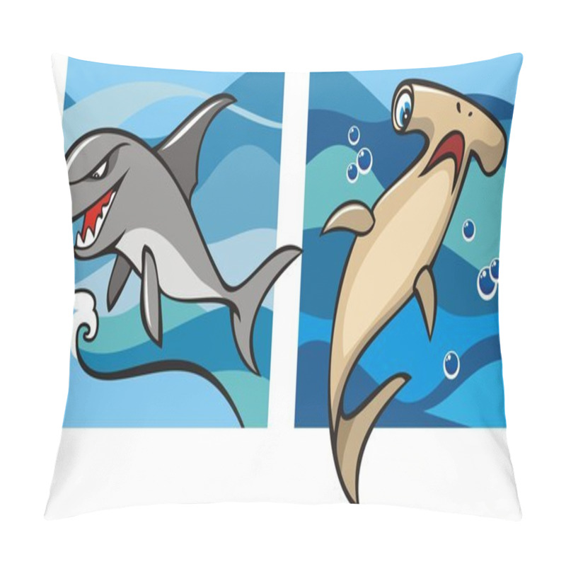 Personality  Marine Life: Sharks Pillow Covers