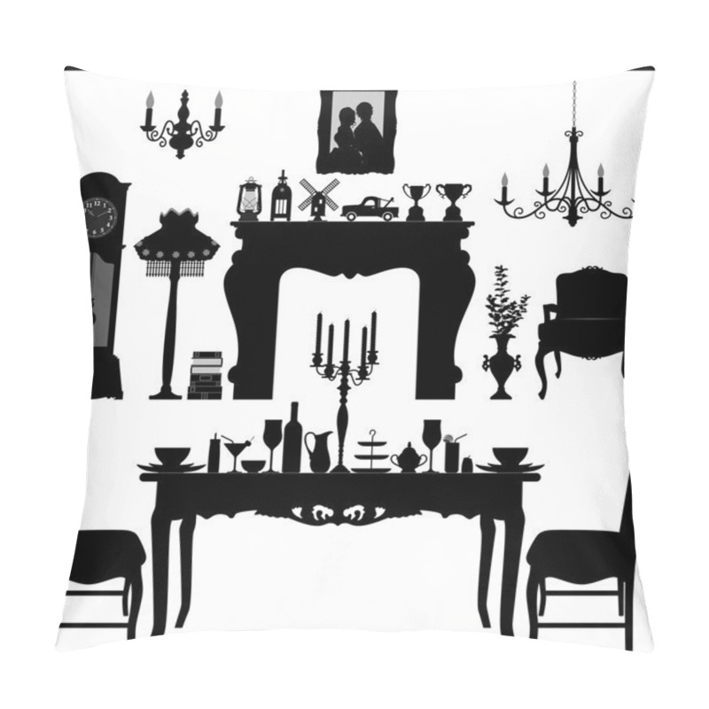 Personality  Dining Area Traditional Old Antique Furniture Interior Design Pillow Covers