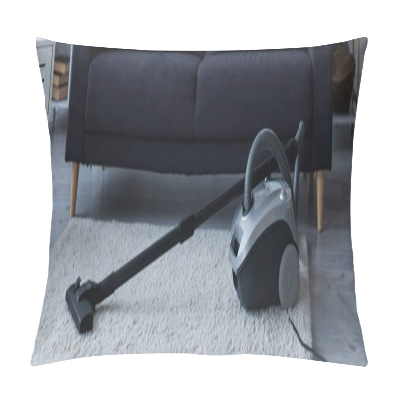 Personality  Vacuum Cleaner On Carpet Near Couch In Living Room, Banner  Pillow Covers