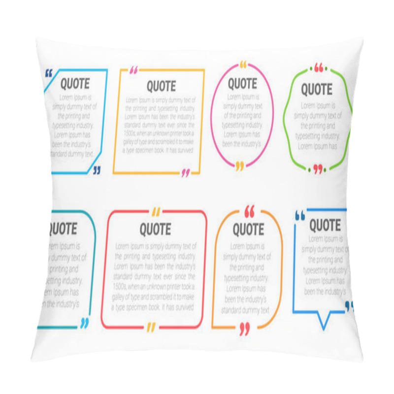 Personality  Quote Box Frame. Quote Box And Speech Bubble Templates Set. Isolate On White Background. Pillow Covers