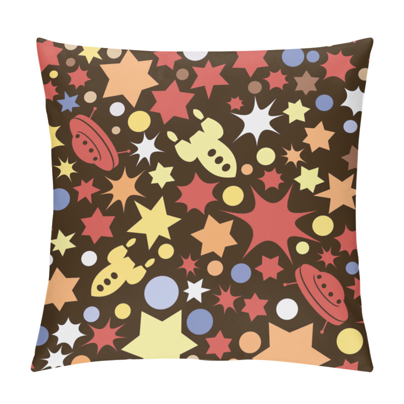 Personality  Pattern With Stars, Dots And Rockets Pillow Covers