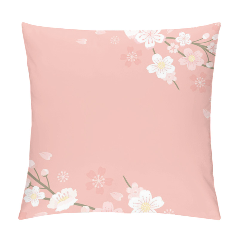 Personality  Pink Cherry Blossom Blank Background Vectot Pillow Covers