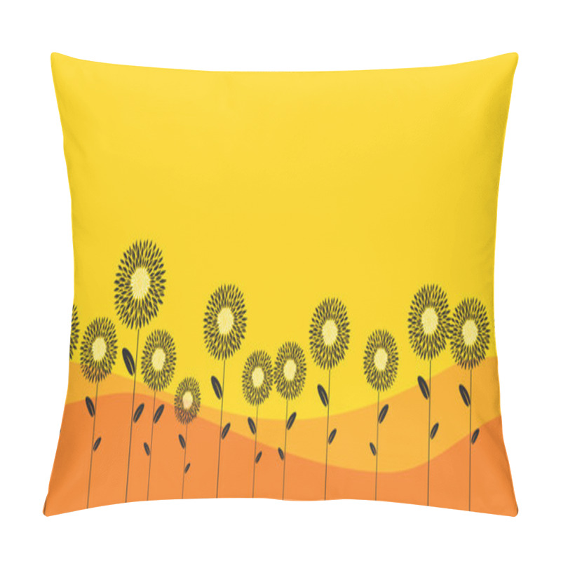 Personality  Abstract Sunflowers Seamless Horizontal Pattern Pillow Covers