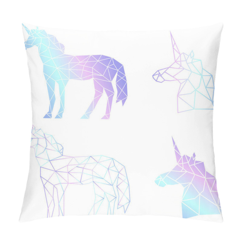 Personality  Print Vector Abstract Polygonal Geometric Unicorn Pillow Covers