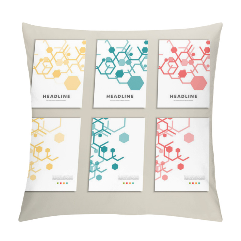 Personality  Set Of Six Book Covers The Background Hexagons Pillow Covers