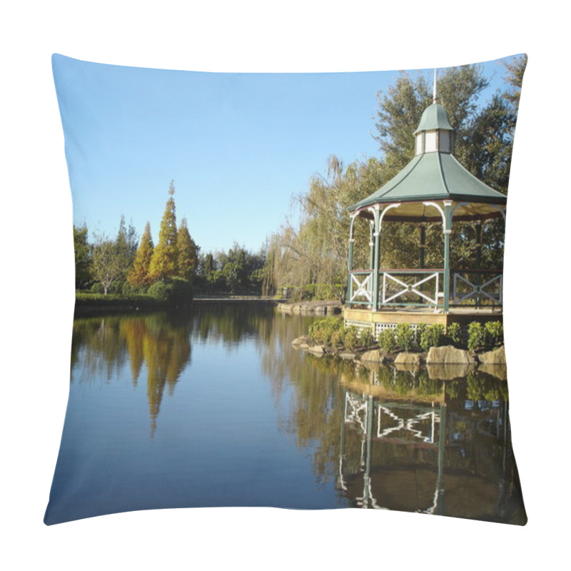 Personality  Gazebo Near Lake Pillow Covers