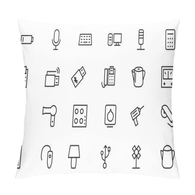 Personality  Electronics Vector Line Icons 3 Pillow Covers