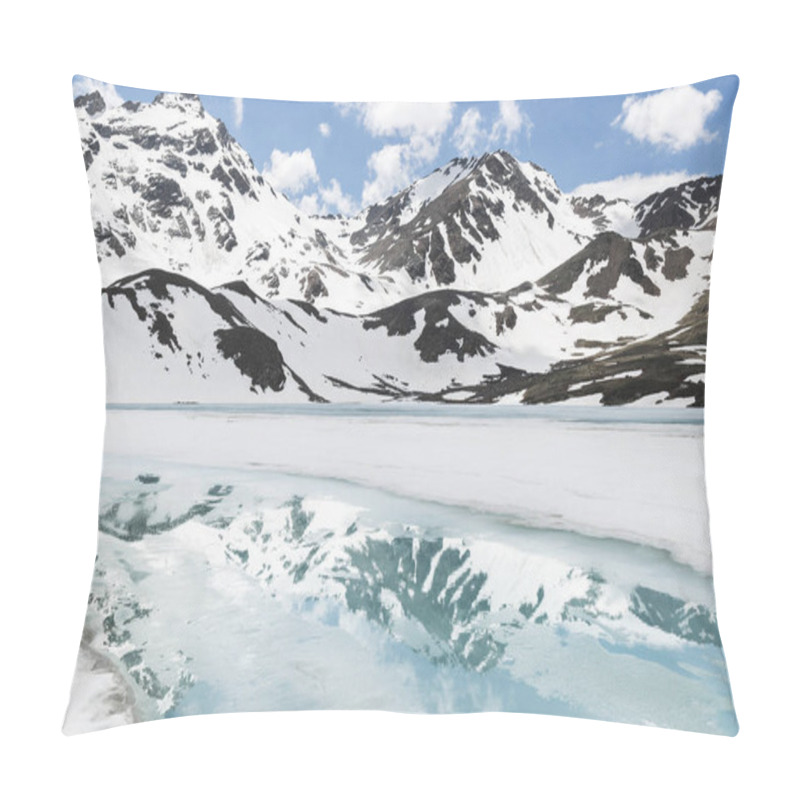 Personality  Frozen Lake With Snow Peaks Pillow Covers