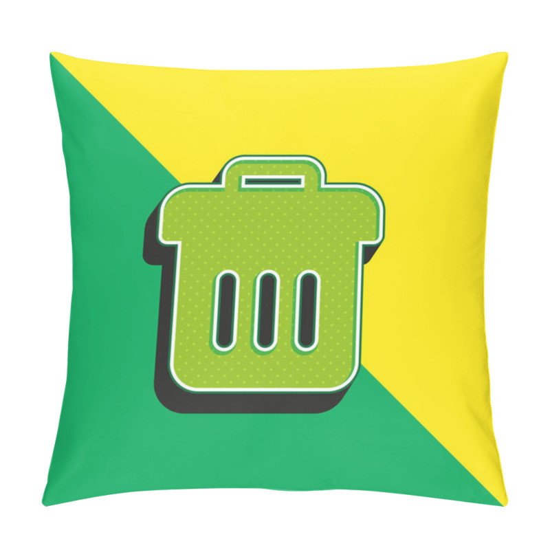 Personality  Bin Green And Yellow Modern 3d Vector Icon Logo Pillow Covers