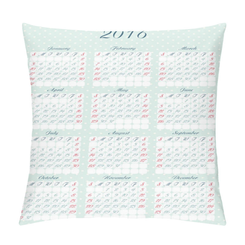 Personality  Calendar With Caligraphic Letters And Numbers Pillow Covers