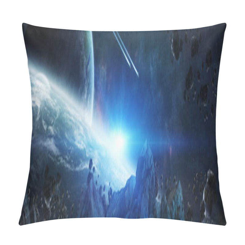 Personality  Panorama Of Distant Planet System In Space 3D Rendering Elements Pillow Covers