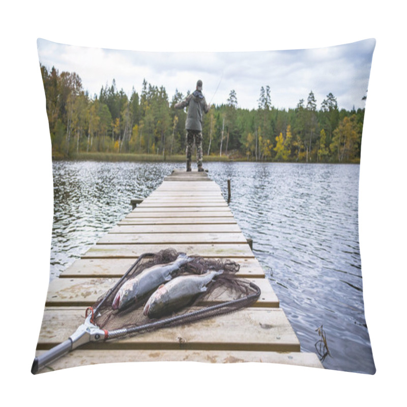 Personality  Autumn Fly Fishing From Bridge Pillow Covers