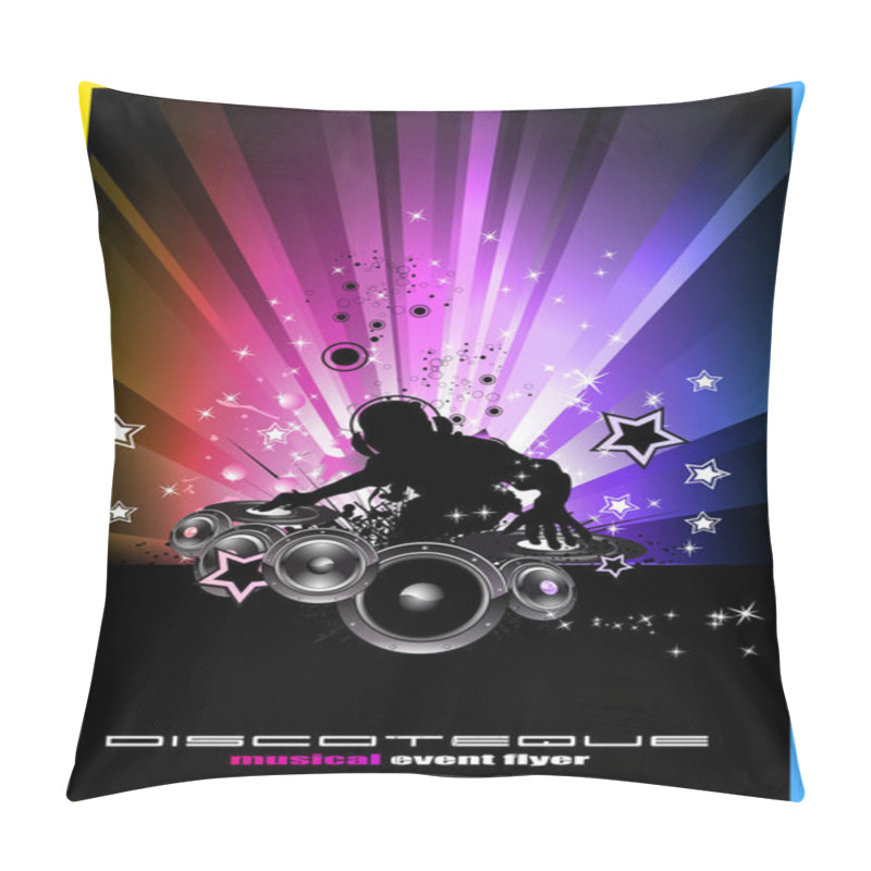 Personality  Music Event Party Flyer. Discotheque Concept Pillow Covers