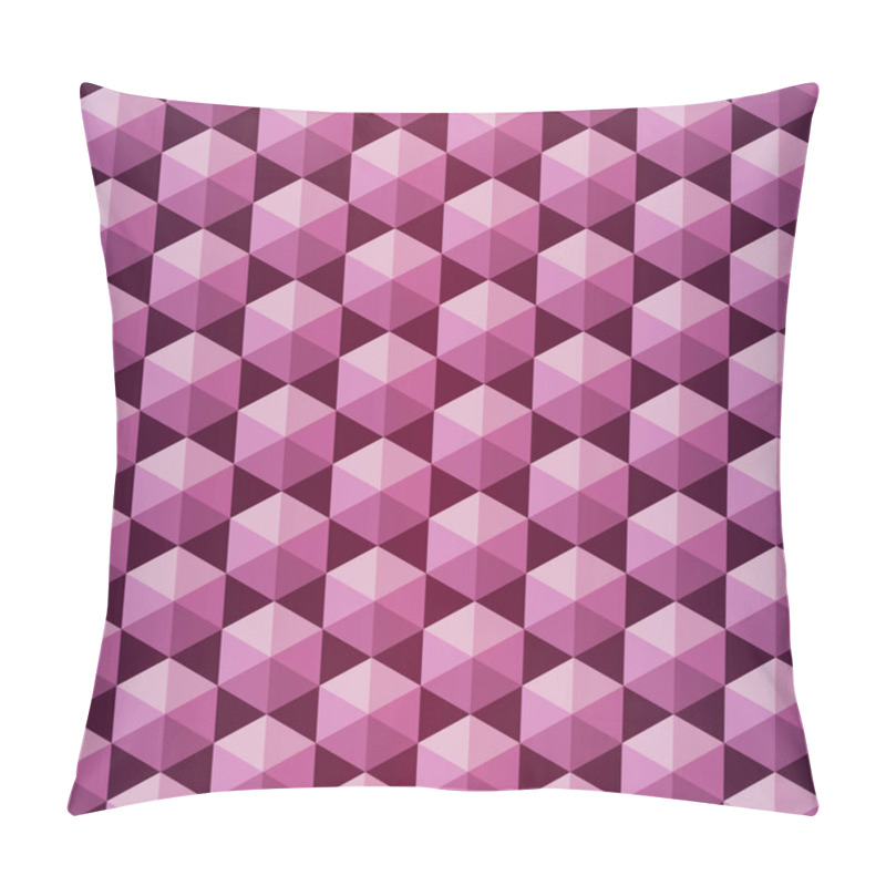 Personality  Pink And Purple Seamless Pattern Of Volumetric Hexagons Pillow Covers