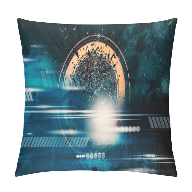 Personality  3d Illustartion Of Abstract Technology Communication Concept. Graphic Abstract Background Pillow Covers