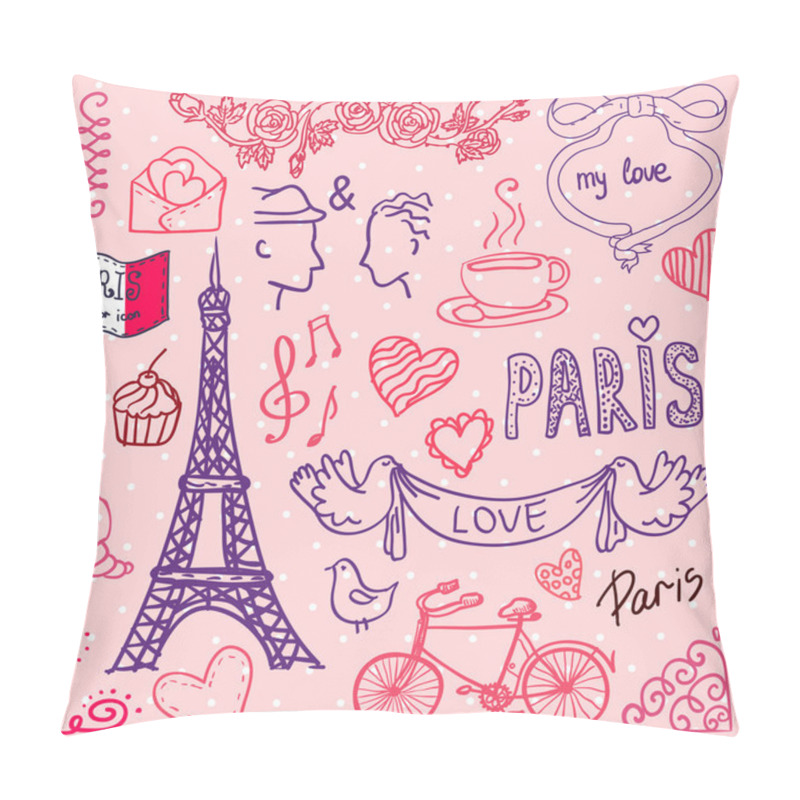 Personality  Paris. Love Template Vector/illustration Pillow Covers