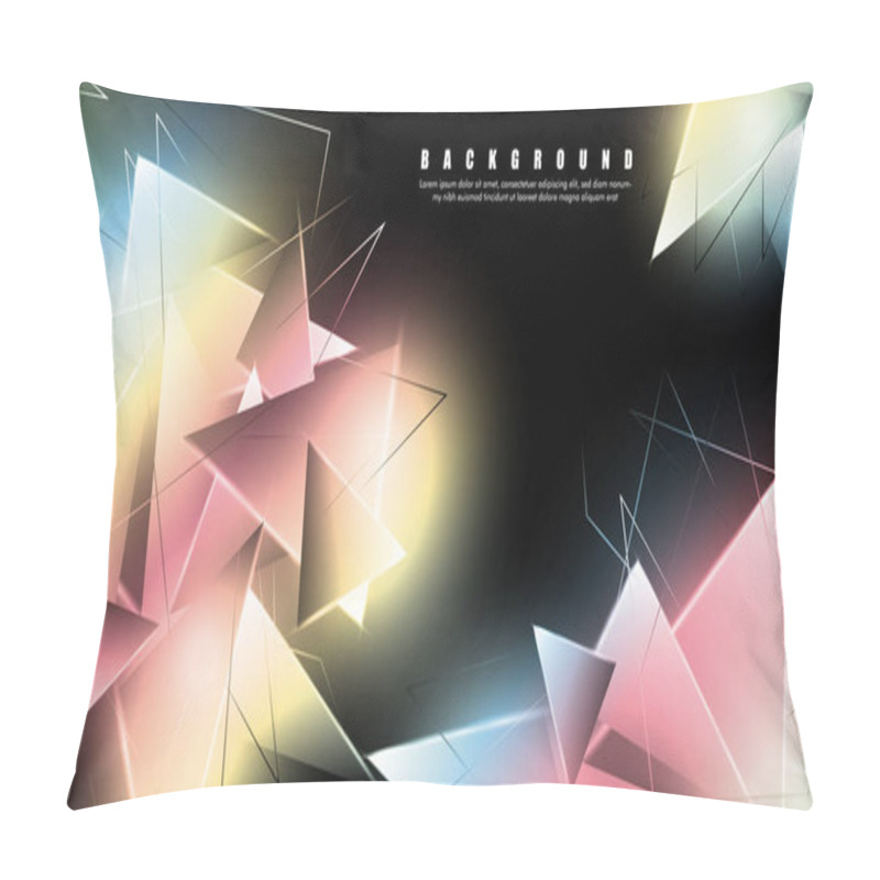 Personality  Abstract Background With Glowing Triangles That Overlap. Isolated Black Background. Vector Illustration Of Eps 10 Pillow Covers