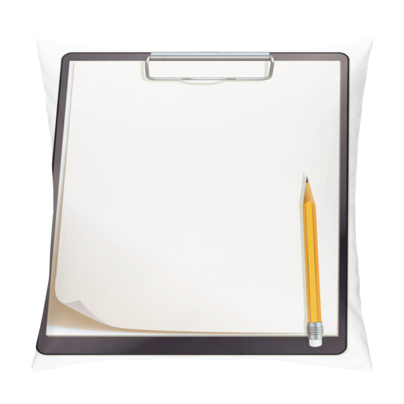 Personality  Black Clipboard With Blank Sheets Of Paper Pillow Covers