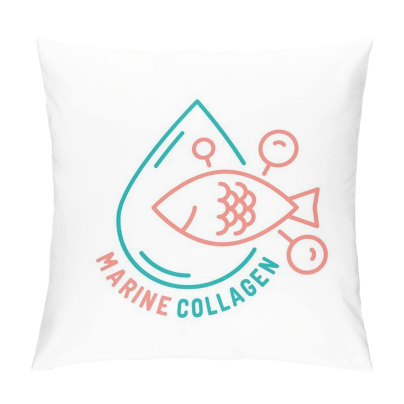 Personality  Collagen Line Icon. Connective Tissue Protein Pictogram. Elastin Production Sign. Editable Stroke. Medical Symbol In Outline Style. Wellness Concept. Vector Illustration Isolated On A White Background Pillow Covers