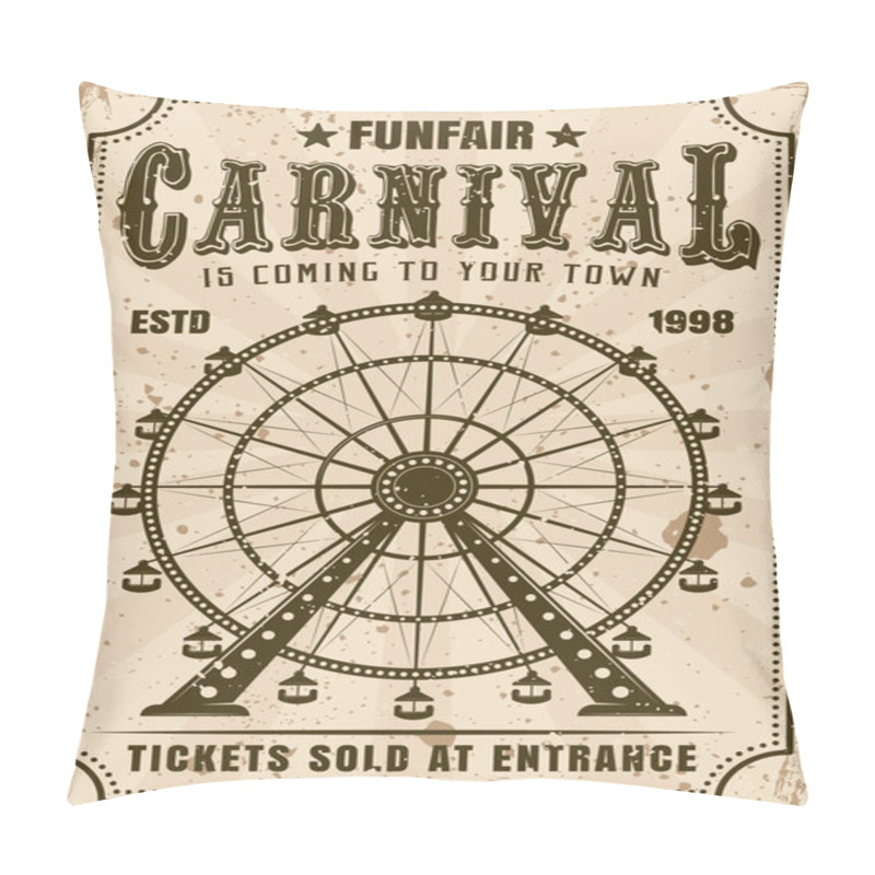 Personality  Carnival Ferris Wheel Vector Invitation Poster Pillow Covers