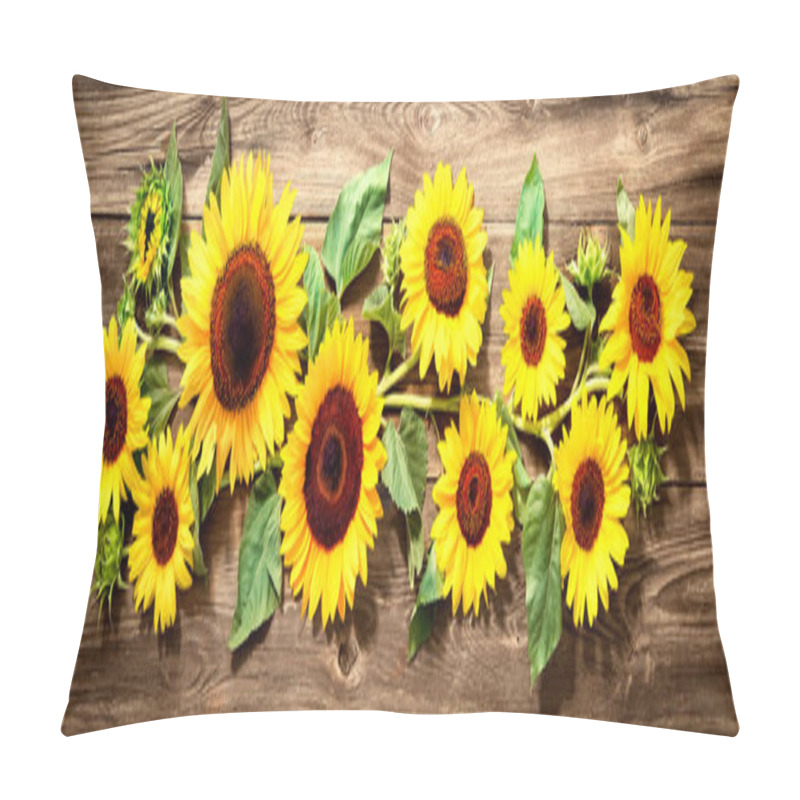 Personality  Sunflowers On Wooden Board Pillow Covers