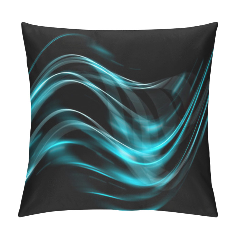 Personality  Abstract Background With Connected Lines And Dots For Your Design. Smooth Lines, Beautifully Intertwined, Shining Dots And Flashes On A Dark Background Pillow Covers