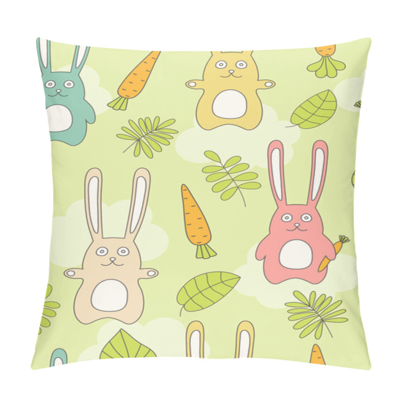 Personality  Rabbit Seamless Background. Pillow Covers