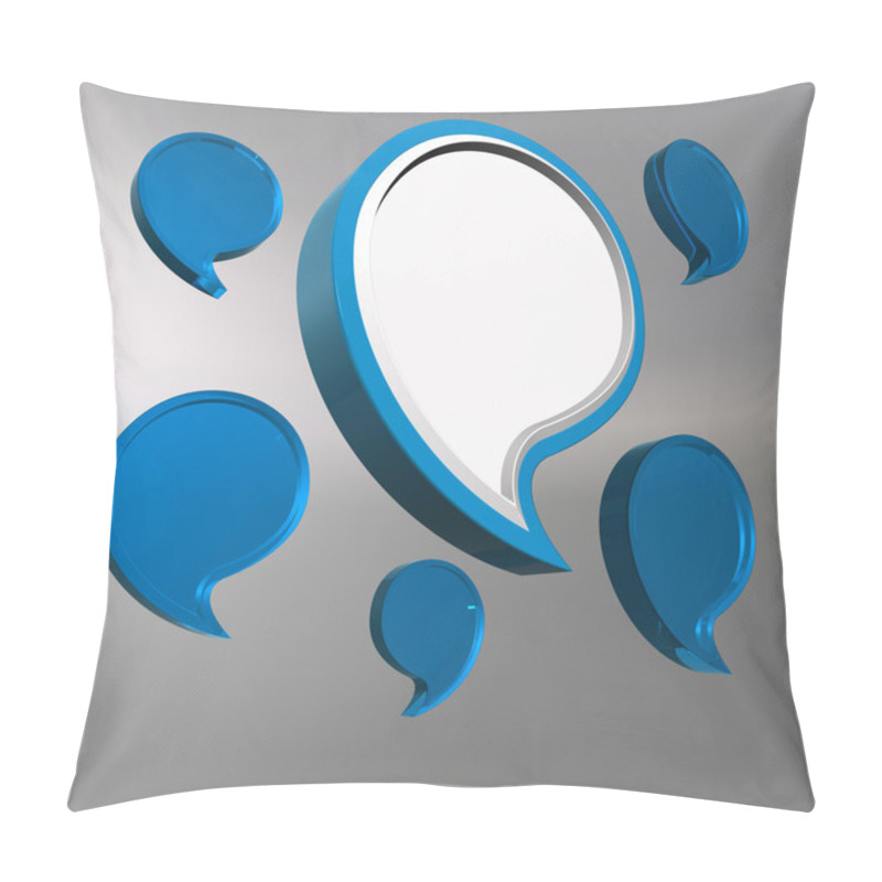 Personality  3d Blue Social Media Bubble Set Pillow Covers