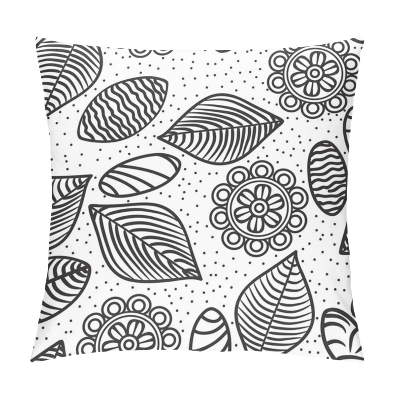 Personality  Flowers, Leaves And Stones Seamless Pattern Pillow Covers