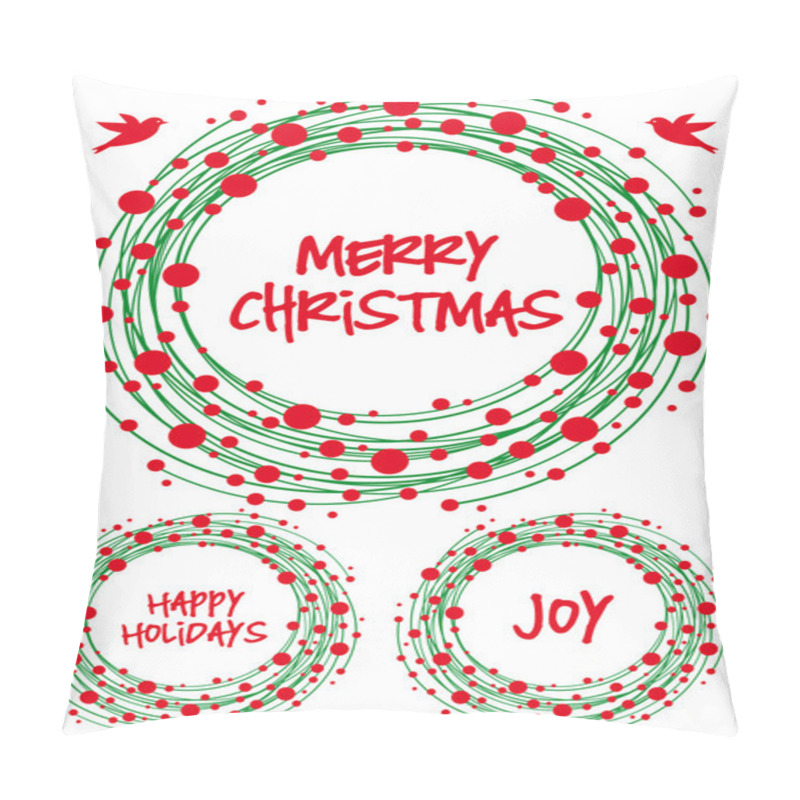 Personality  Christmas Wreath, Vector Set Pillow Covers