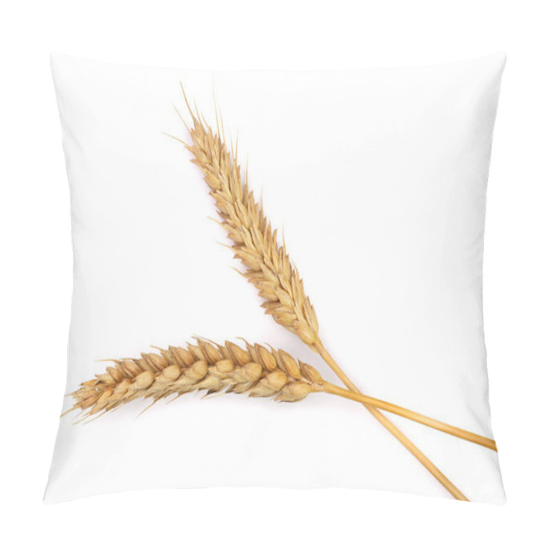 Personality  Ears Of Wheat Isolated On White Background. Top View Pillow Covers