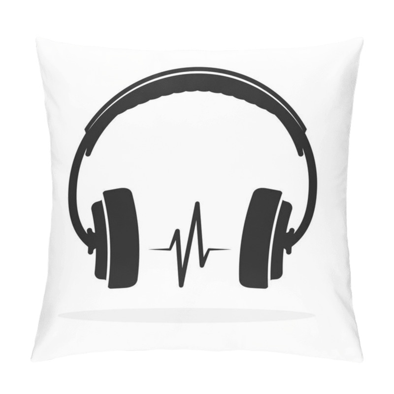 Personality  Headphones Icon Isolated. Vector Illustration. Headphones Icon In Flat Design Pillow Covers