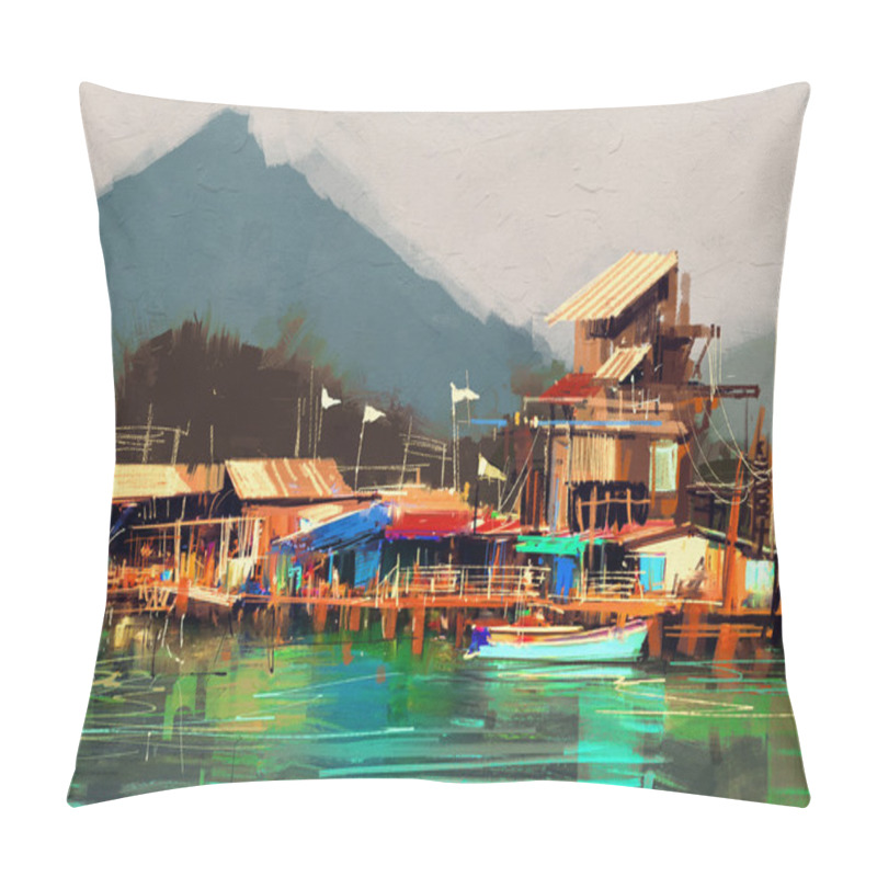 Personality  Old Fishing Village Pillow Covers