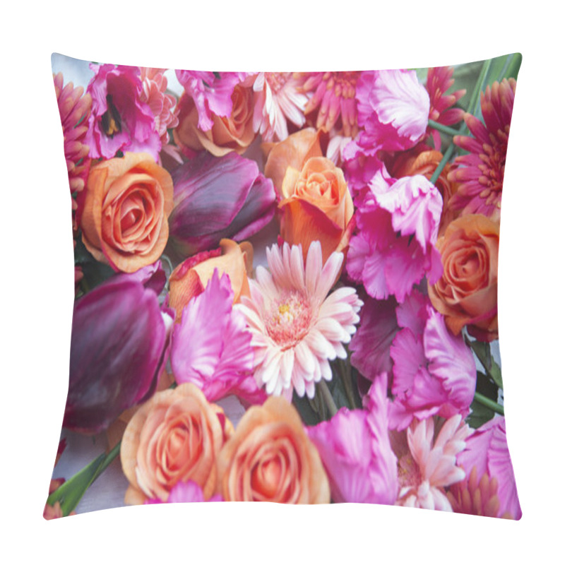 Personality  Stunning Mix Of Roses,gerberas And Tulips Pillow Covers