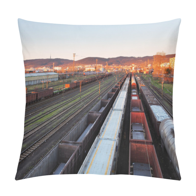 Personality  Train Freight Transportation Platform - Cargo Transit Pillow Covers