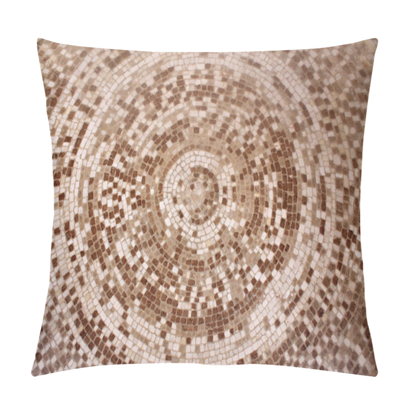 Personality  Old Roman Beige And Brown Mosaic Ceramic Tiles In Circle Pattern Pillow Covers