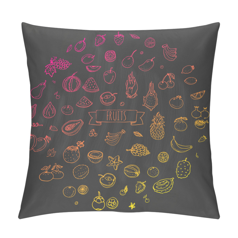 Personality  Fruits Icons Set Pillow Covers