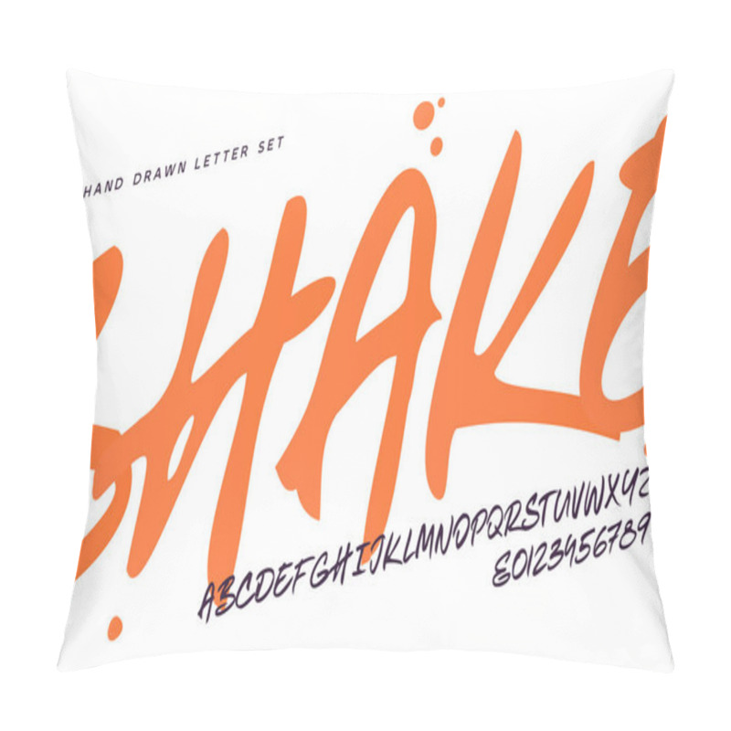 Personality  Vector Hand Drawn Expressive Calligraphic Letter Set Pillow Covers