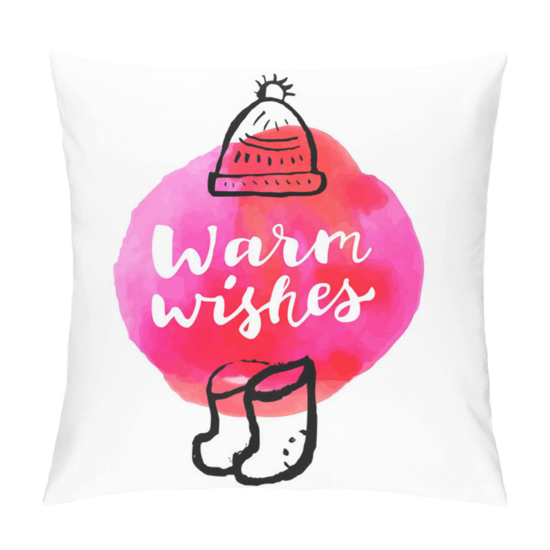 Personality  Greeting Card With Winter Hat And Boots Pillow Covers