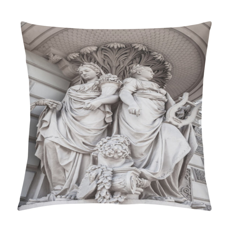 Personality  Detail Of An Old House With Sculptures In St. Petersburg Pillow Covers