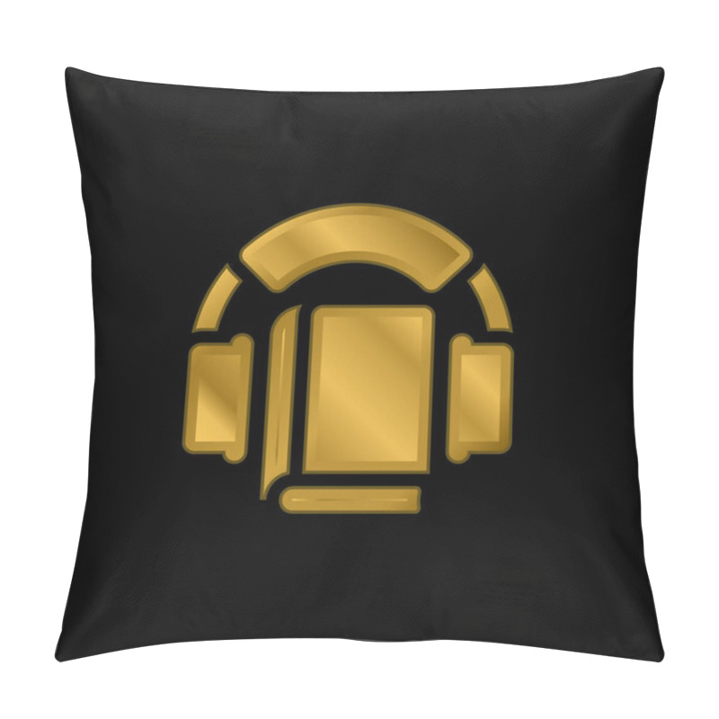 Personality  Audiobook Gold Plated Metalic Icon Or Logo Vector Pillow Covers