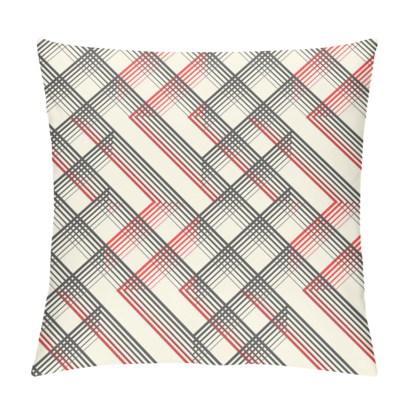 Personality  British Plaid Ornament. Abstract Diagonal Thin Line Art Patter Pillow Covers