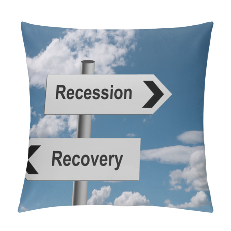 Personality  Recessio, Recovery Road Sign Pillow Covers