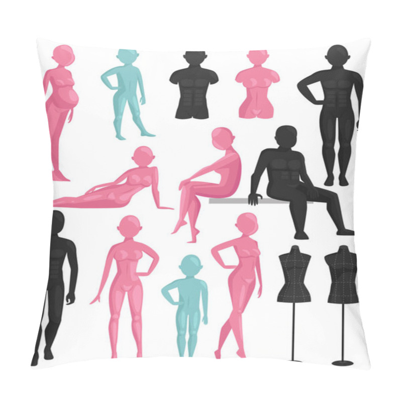 Personality  Dummy Mannequin Model Vector Illustration. Pillow Covers